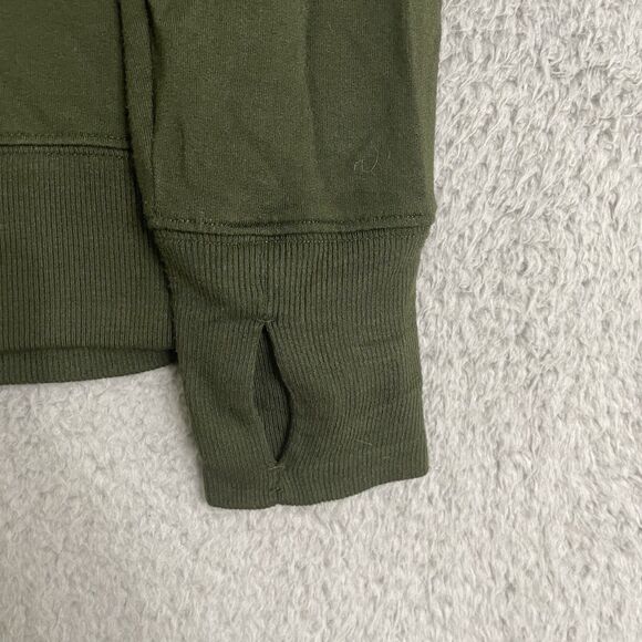 Athleta Sunrise V-Neck Sweatshirt Womens Small Green Pullover Thumbholes Soft - Picture 3 of 9